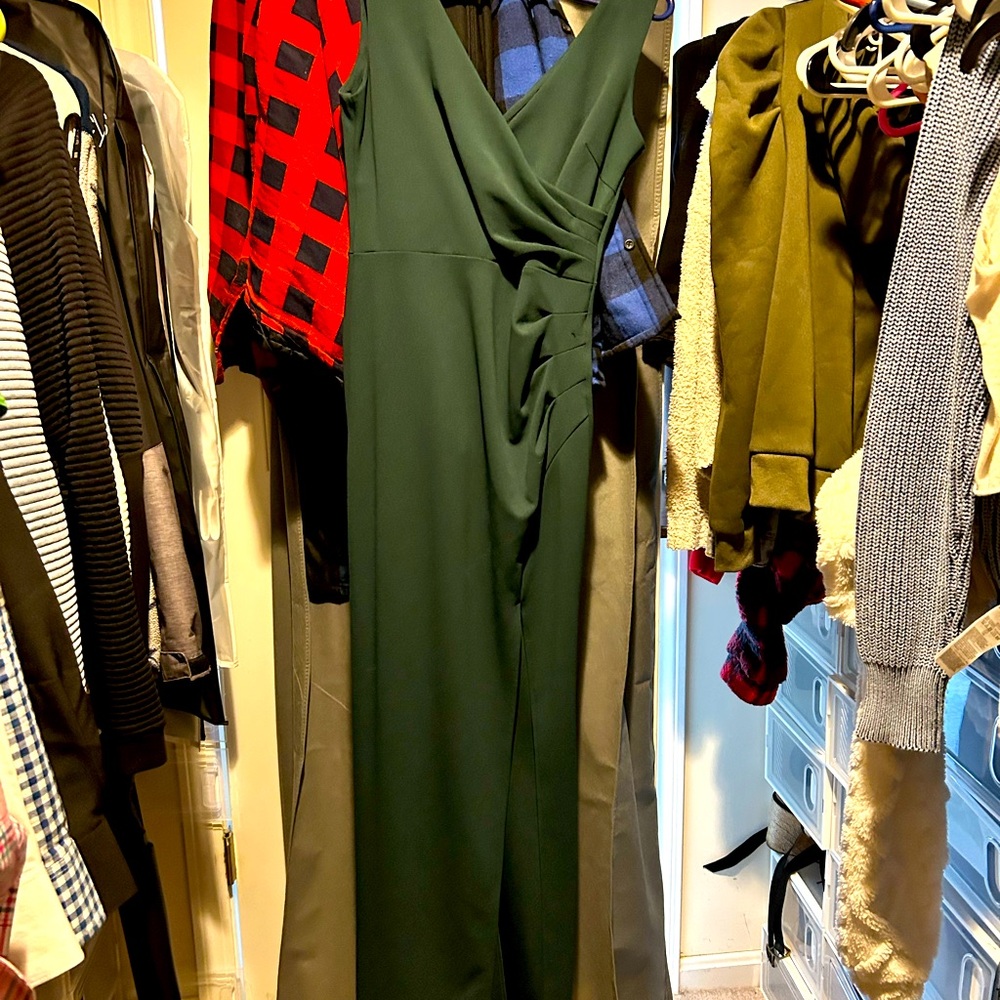 Floor length green dress
